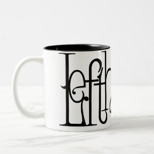 Tvåtonsformad typografi för art nouveau Två-Tonad mugg