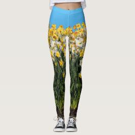 Tvåtonsfotografi med Floral fotografi Leggings