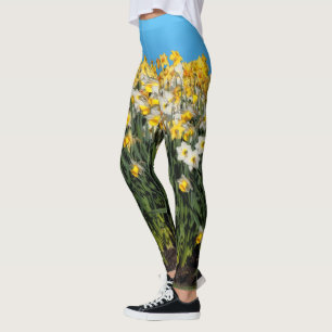 Tvåtonsfotografi med Floral fotografi Leggings