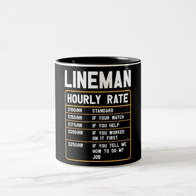 Tvåtonskaffe Mugg, med låg timtaxa för Lineman Två-Tonad Mugg (Center)