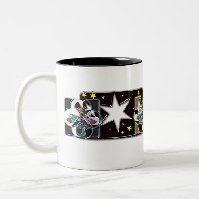 Tvåtonsstjärnor i Kaffe koppar (Vänster)