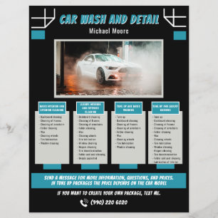 Tvätt Auto Detailing Prispaket Reklamblad