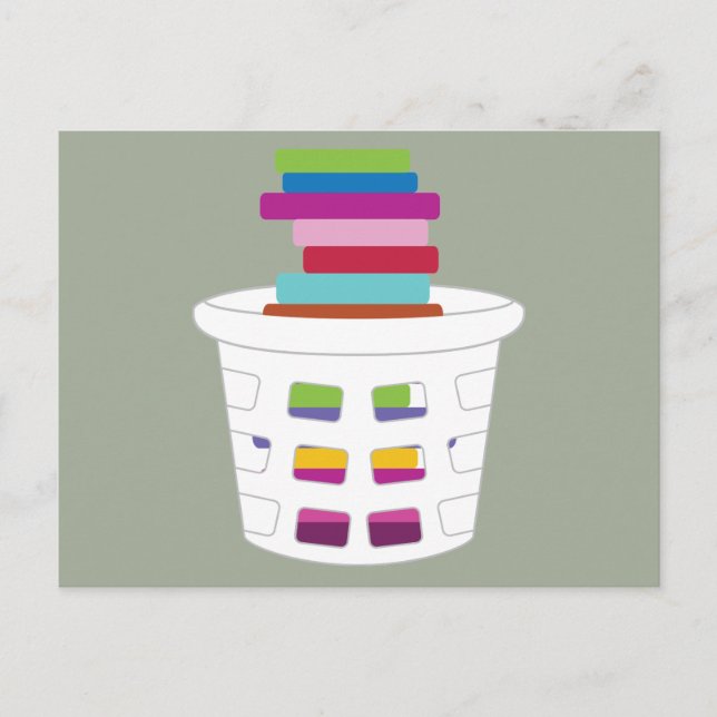 Tvätt Basket i kläder Vykort (Framsida)