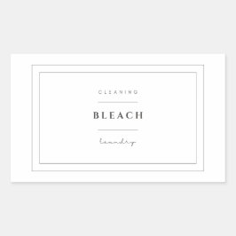 Tvätt Bleach Label Stickers Rektangulärt Klistermärke