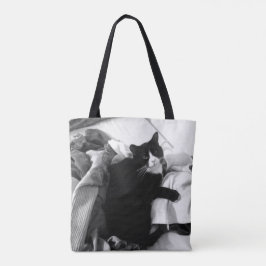 Tvätt Cat Tote Bag Tygkasse