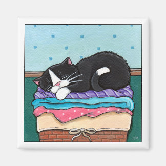 Tvätt Dag Nap - Kattmagnet Magnet