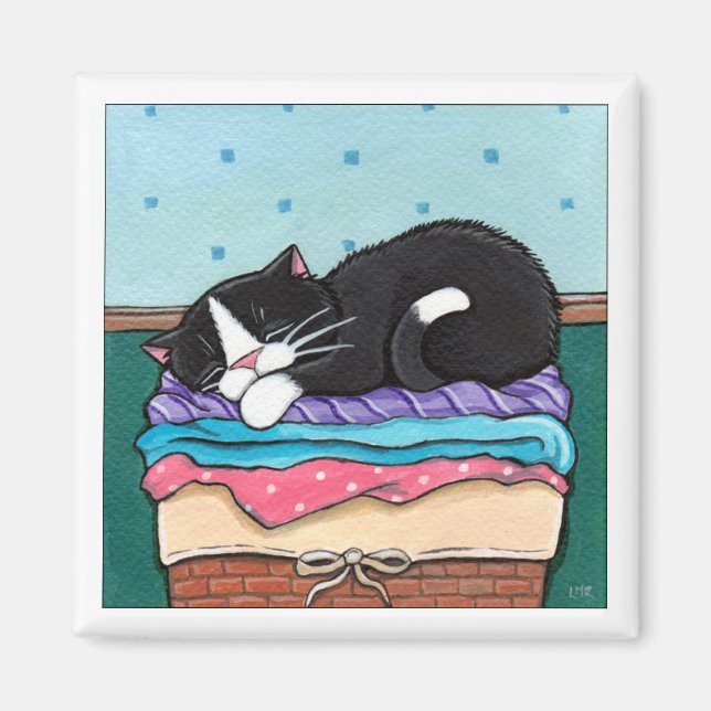 Tvätt Dag Nap - Kattmagnet Magnet (Framsidan)