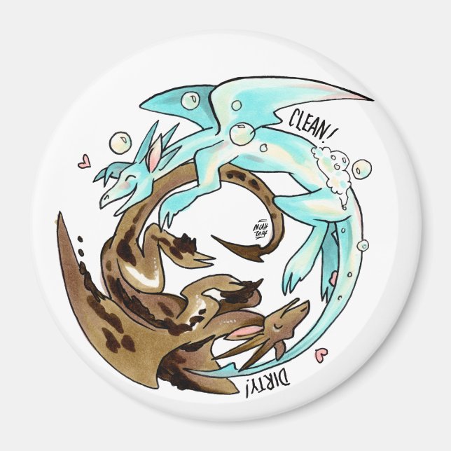 Tvätt Dragons Dishwasher Magnet! Magnet (Framsidan)