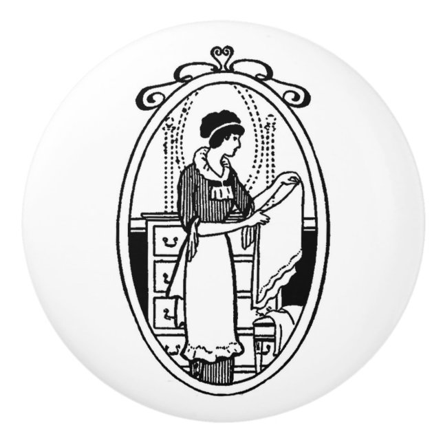 Tvätt för vintagekvinnavikning knopp (Framsidan)