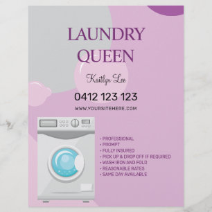 Tvätt Ironing Services Laundromat Reklamblad