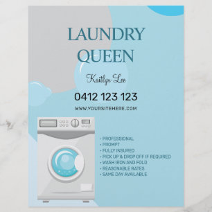 Tvätt Ironing Services Laundromat Reklamblad