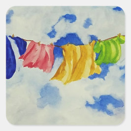 Tvätt Klotsning utomhus Fyrkantigt Klistermärke