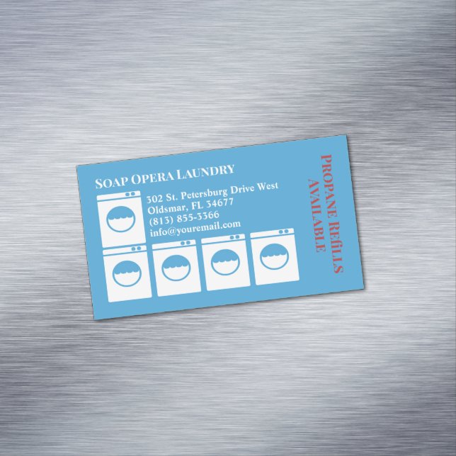 Tvätt Laundromat Magnetiska Visitkort (In Situ)