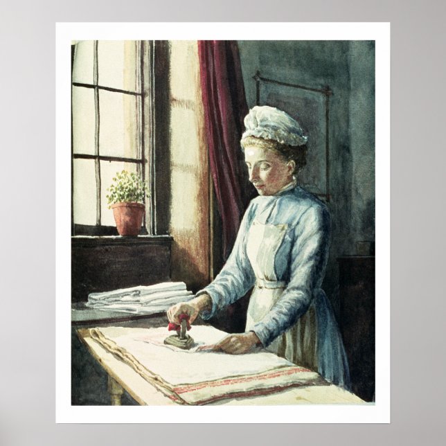 Tvätt Maid, 1880 Poster (Framsidan)