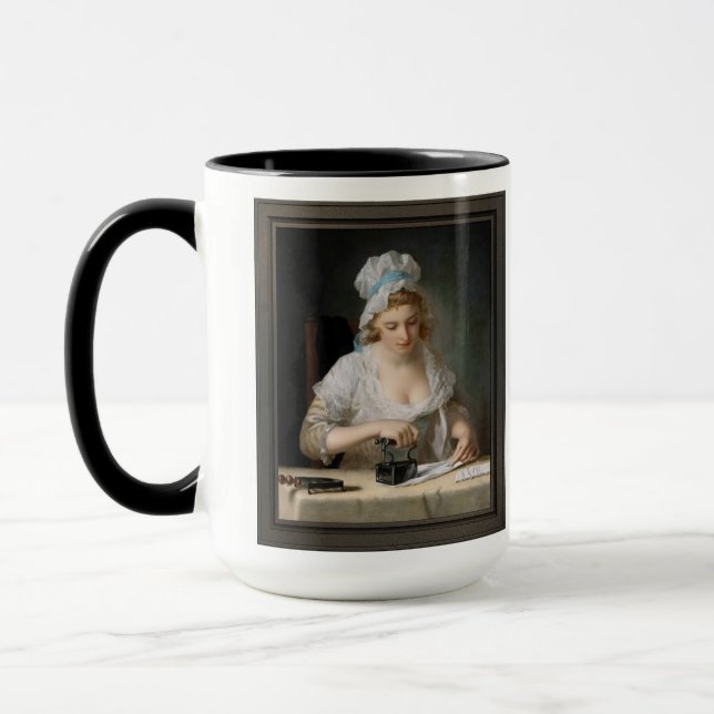Tvätt Maid Ironing av Henry Robert Morland Mugg (Vänster)