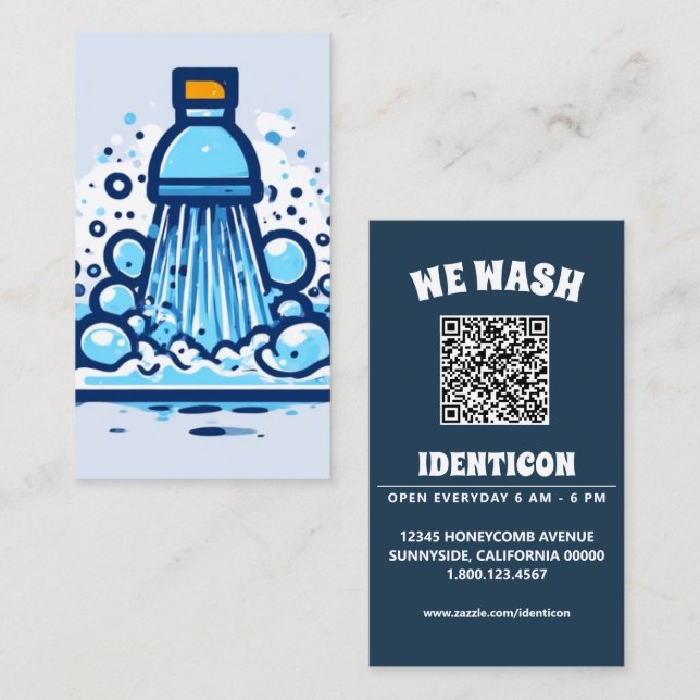 TVÄTT med QR-kod Visitkort (Fram/baksida)