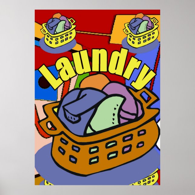 Tvätt Room Basket Poster (Framsidan)