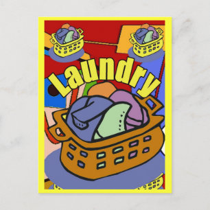 Tvätt Room Basket Vykort