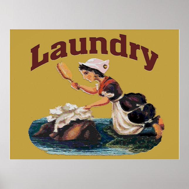 Tvätt-rumsskylt Poster (Framsidan)