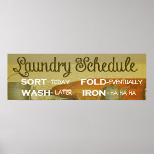 Tvätt Schedule Humor Poster