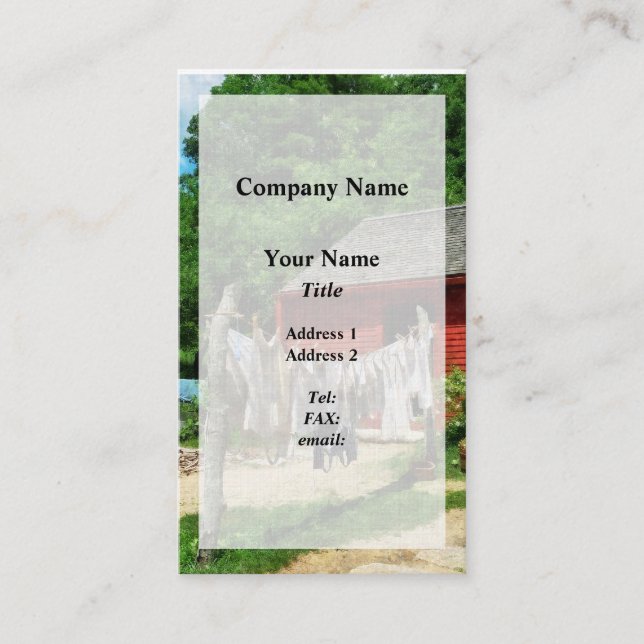 Tvätt som hänger på Linan Visitkort (Framsida)