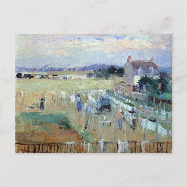 Tvätt som torkar av Berthe Morisot Vykort (Framsida)