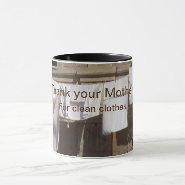 Tvätt. Tack mor för att du tvättade Mugg (Center)