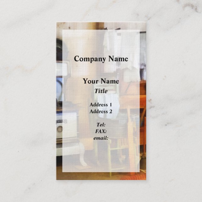 Tvätt Torkning i köket Visitkort (Framsida)