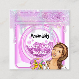 Tvätt Tvättar Städning QR-koddrivrutiner för QR-tj Fyrkantigt Visitkort