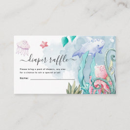 Tvätt under Sea Baby Shower Diaper Raffle Enclo Tilläggskort