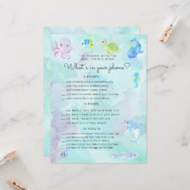 Tvätt under Sea Baby Shower Mobilt spelkort