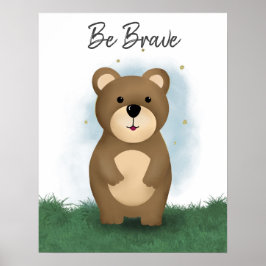 Tvätt vara Modigt Bear Kön Neutral Poster