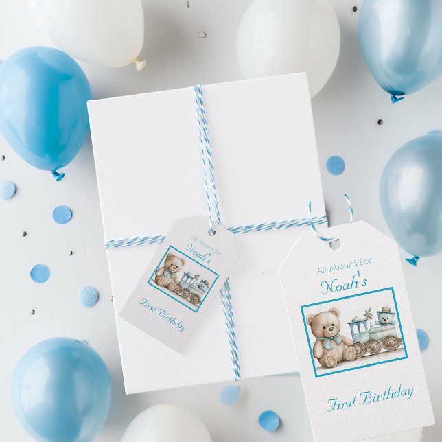 Tvätta all flygbord första året presentetikett (All A Board Gift Tags )