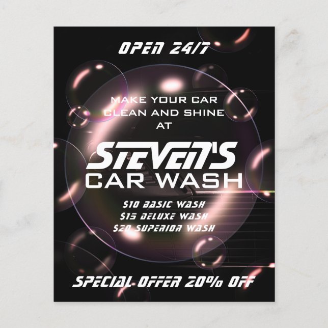 Tvätta av soapbubblor flygblad (Framsidan)