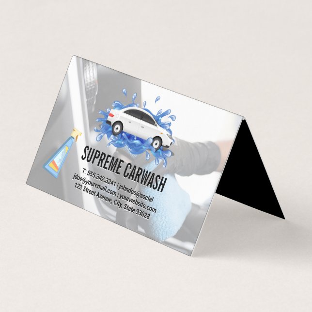 Tvätta bil | Automatisk spårning av yttre rengörin Visitkort (Framsida)
