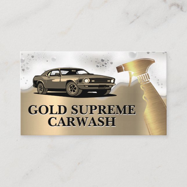 Tvätta bil | Spray Flaska | Tvålsuger Visitkort (Framsida)