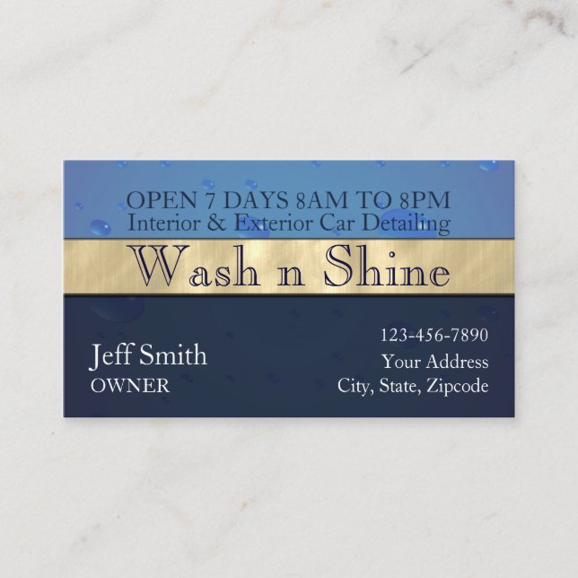 Tvätta bil visitkort (Framsida)