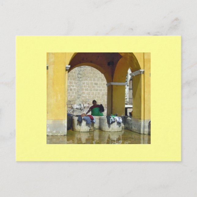 Tvätta dag i Antigua Vykort (Framsida)