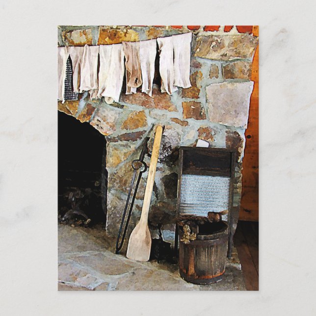 Tvätta dag vykort (Framsida)