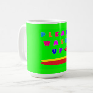 Tvätta designkalk grönt med ord kaffemugg