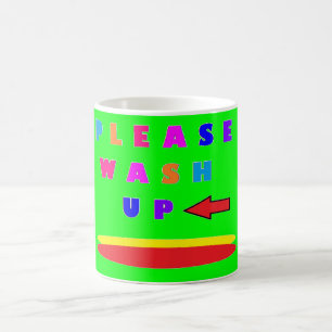 Tvätta designkalk grönt med ord kaffemugg