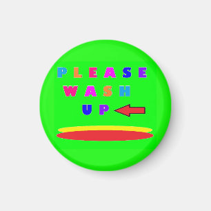 Tvätta designkalk grönt med ord magnet