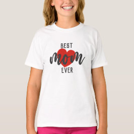 Tvätta designtexten bäst Mamma någonsin med hjärta T Shirt