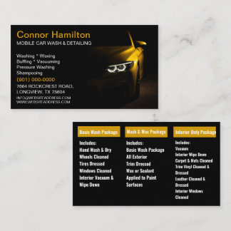 Tvätta detaljtryck Tvättande av mobila bilars  Visitkort
