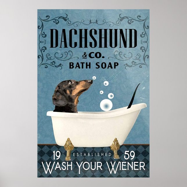Tvätta dig i Bath Tub Bathroom Etablerad Poster (Framsidan)