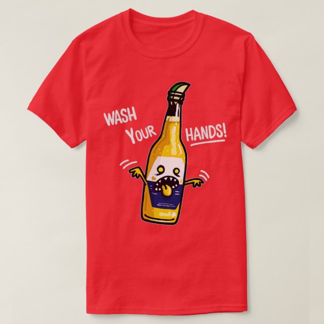 Tvätta din hand Beer T Shirt (Design framsida)