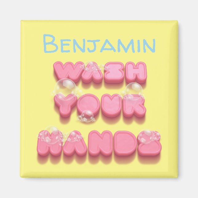 Tvätta din påminnelse om händer hygien magnet (Framsidan)