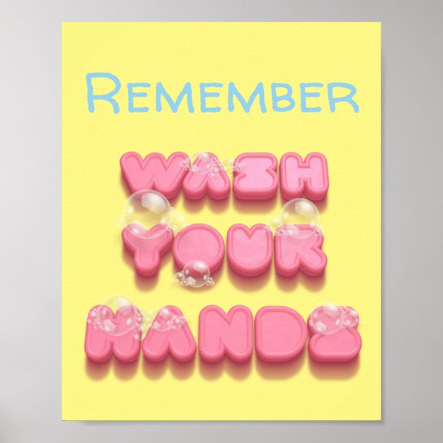 Tvätta din påminnelse om händer-hygien poster (Framsidan)