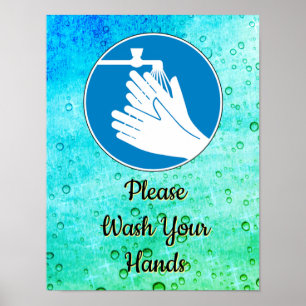 Tvätta ditt Händer 2020 Bathroom Hygiene-tecken Poster