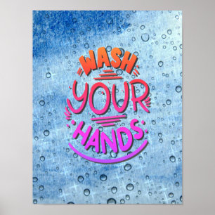 Tvätta ditt Händer 2020 Bathroom Hygiene-tecken Poster